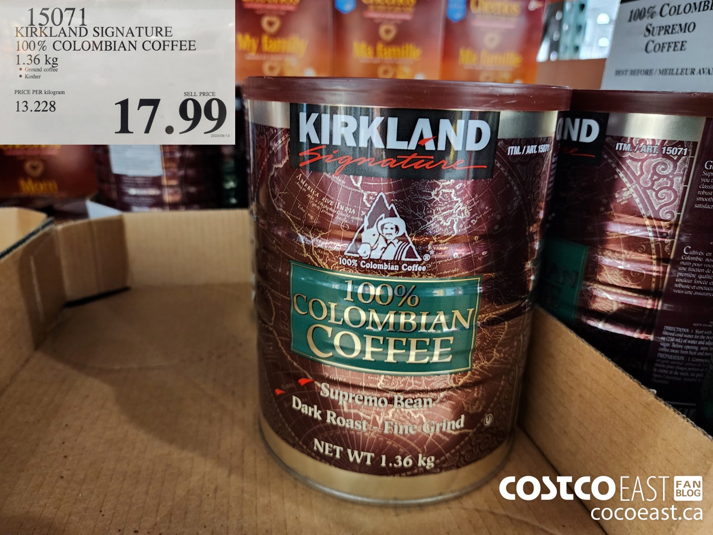 15071 KIRKLAND SIGNATURE 100% COLOMBIAN COFFEE 1.36KG $17.99