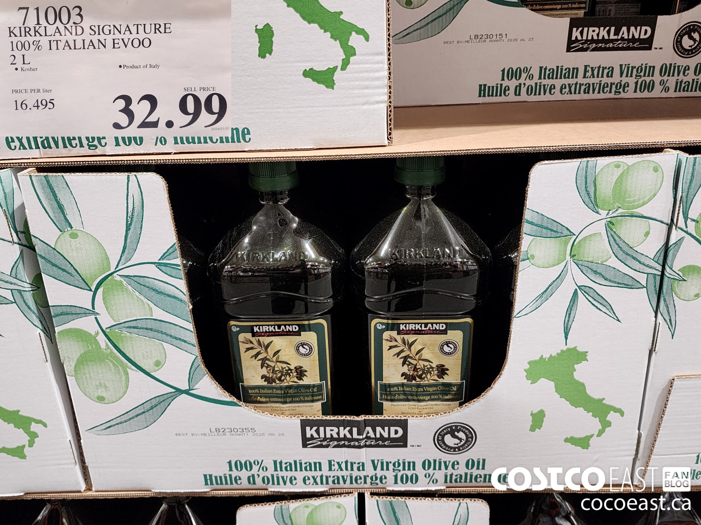 71003 KIRKLAND SIGNATURE 100% ITALIAN EVOO 2L $32.99