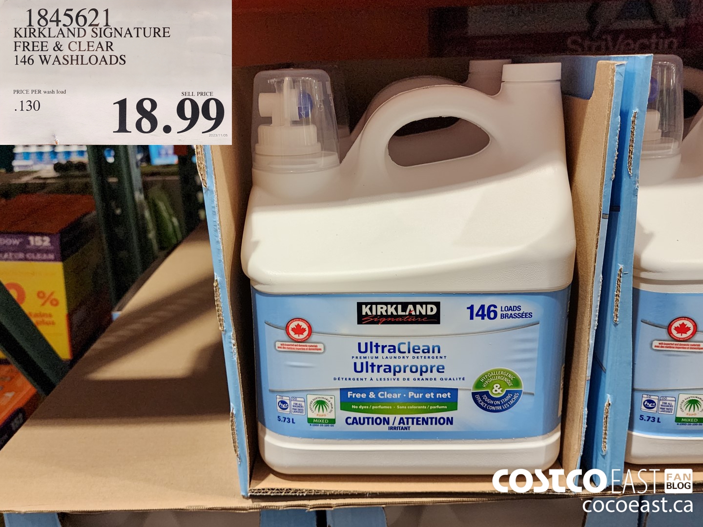 1845621 KIRKLAND SIGNATURE FREE & CLEAR 146 WASHLOADS $18.99