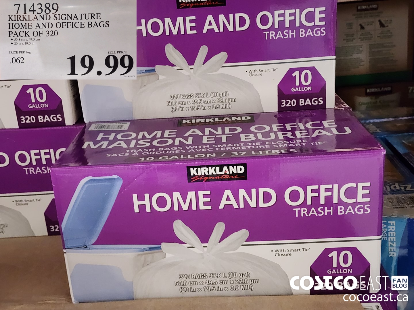 714389 KIRKLAND SIGNATURE HOME AND OFFICE BAGS PACK OF 320 $19.99