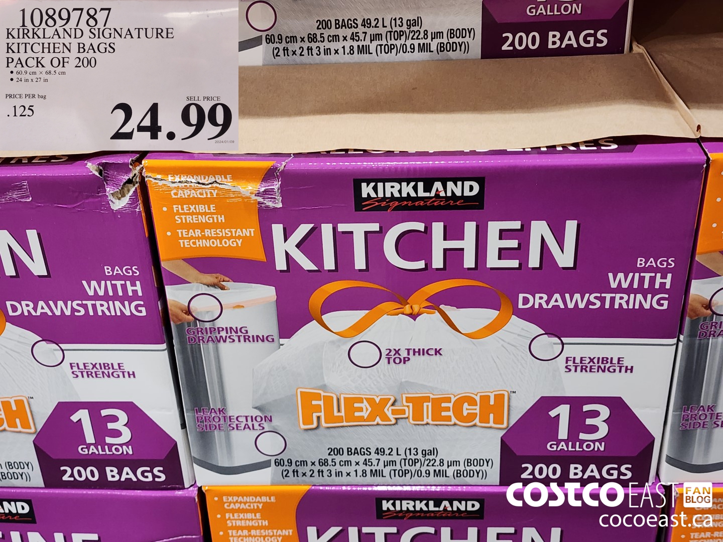 1089787 KIRKLAND SIGNATURE KITCHEN BAGS PACK OF 200 $24.99