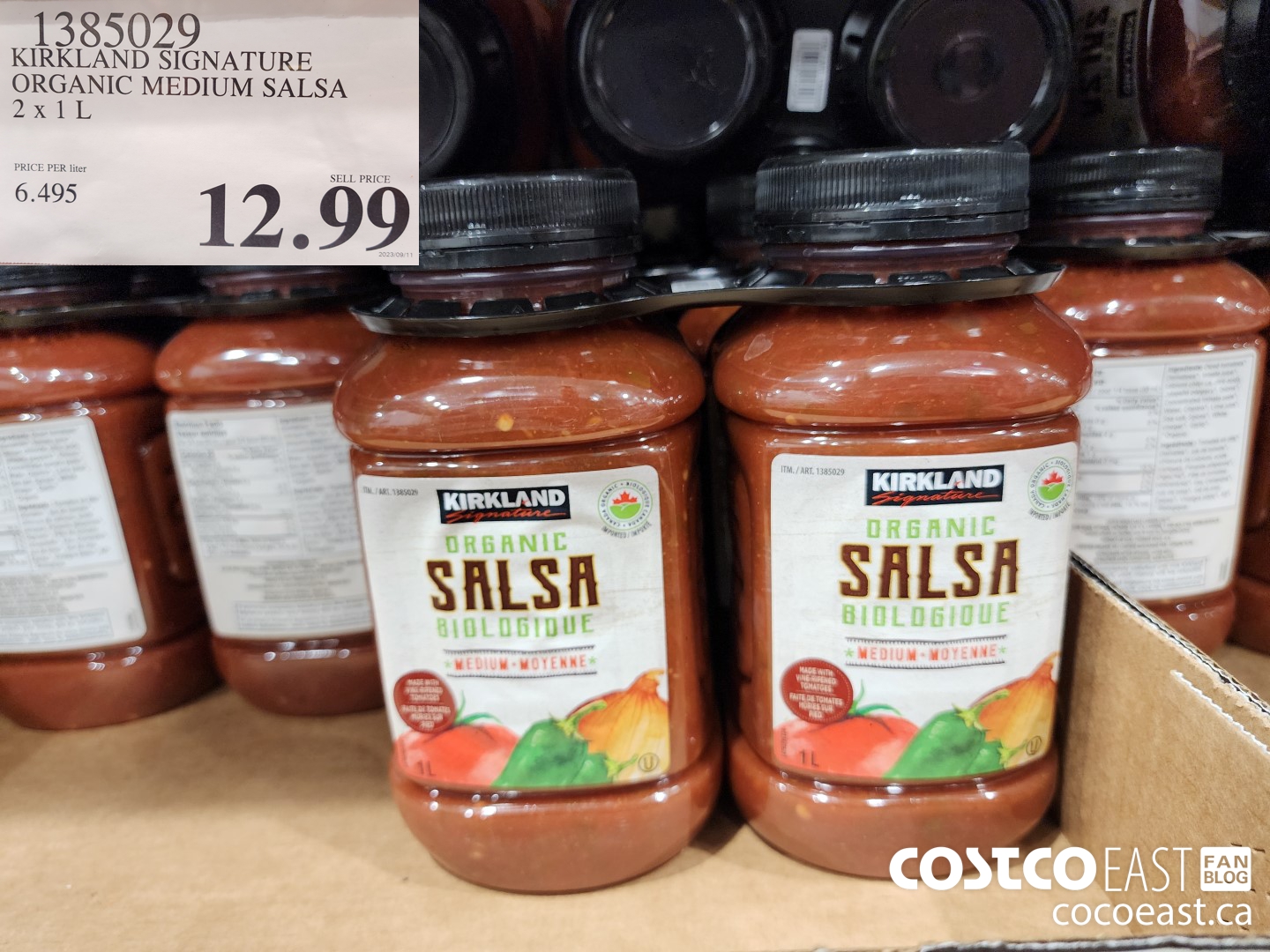 1385029 KIRKLAND SIGNATURE ORGANIC MEDIUM SALSA 2 X 1L $12.99
