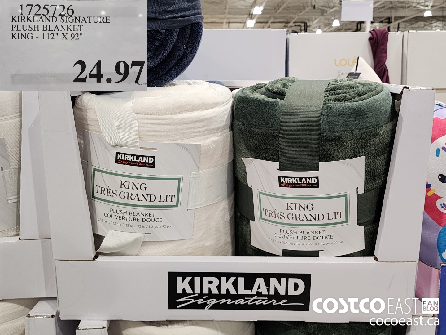 1725726 KIRKLAND SIGNATURE PLUSH BLANKET KING -112