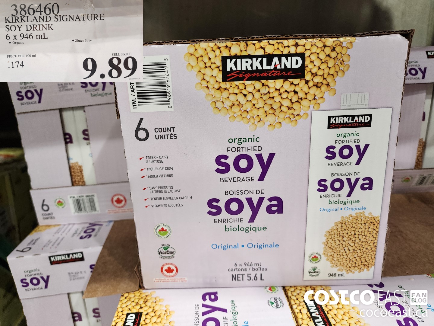386460 KIRKLAND SIGNATURE SOY DRINK 6 X 946 ML $9.89