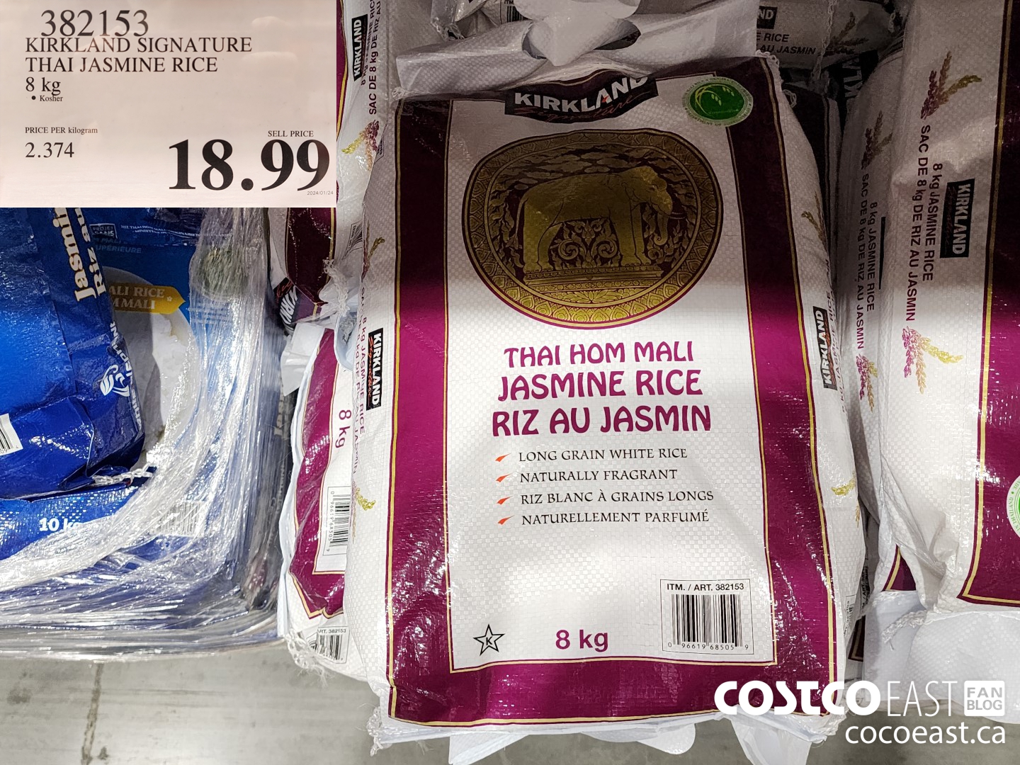 382153 KIRKLAND SIGNATURE THAI JASMINE RICE 8 KG $18.99