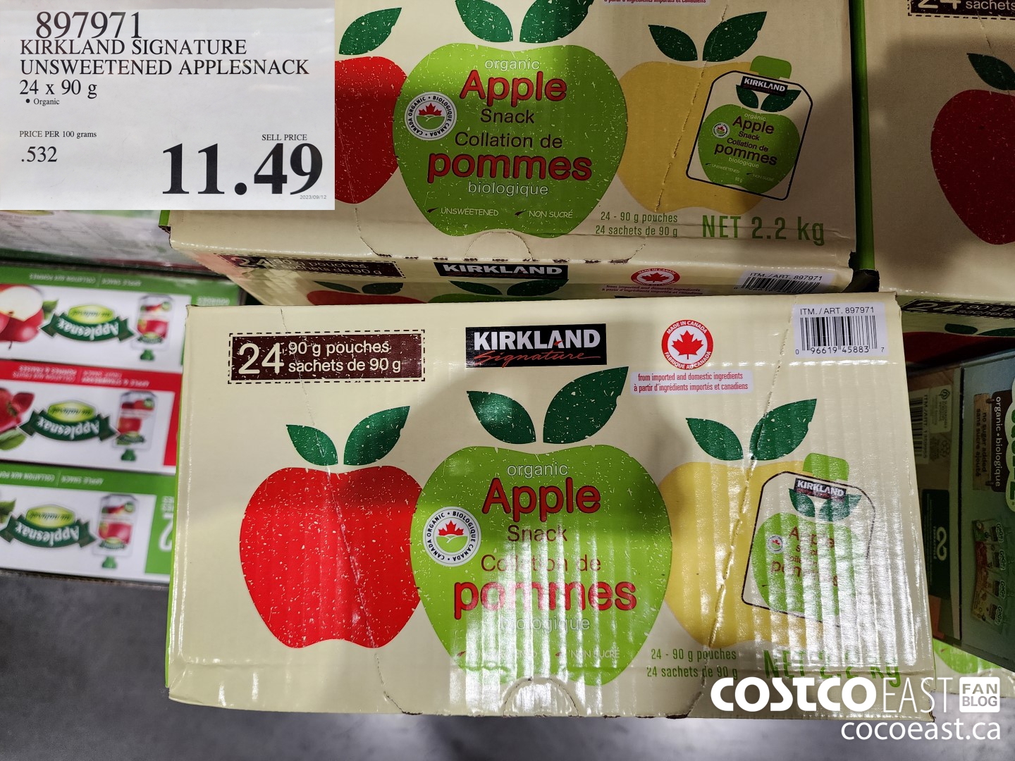 897971 KIRKLAND SIGNATURE UNSWEETENED APPLESNACK 24 X 90 G $11.49