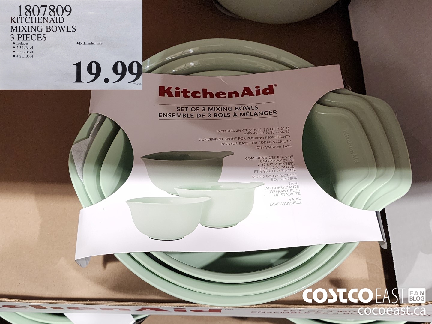 1807809 KITCHENAID MIXING BOWLS 3 PIECES $19.99