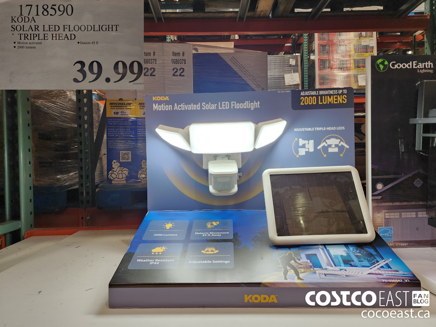 1718590 KODA SOLAR LED FLOODLIGHT TRIPLE HEAD $39.99