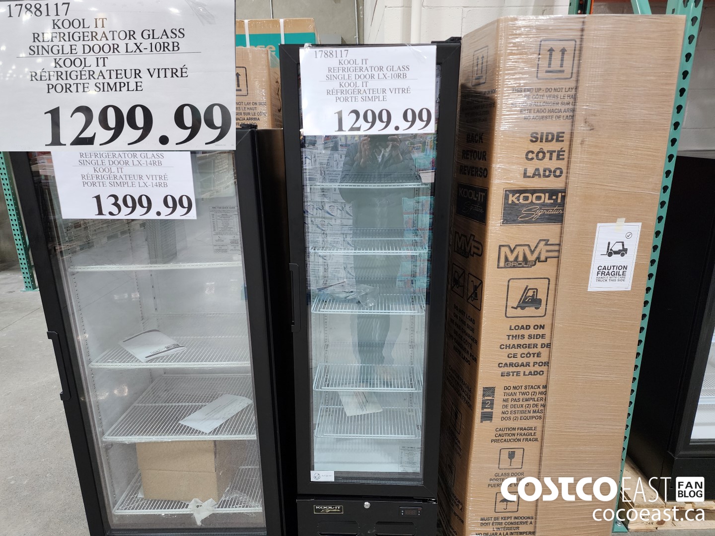 1788117 KOOL IT RLERIGERATOR GLASS SINGLE DOOR LX-10RB $1299.99