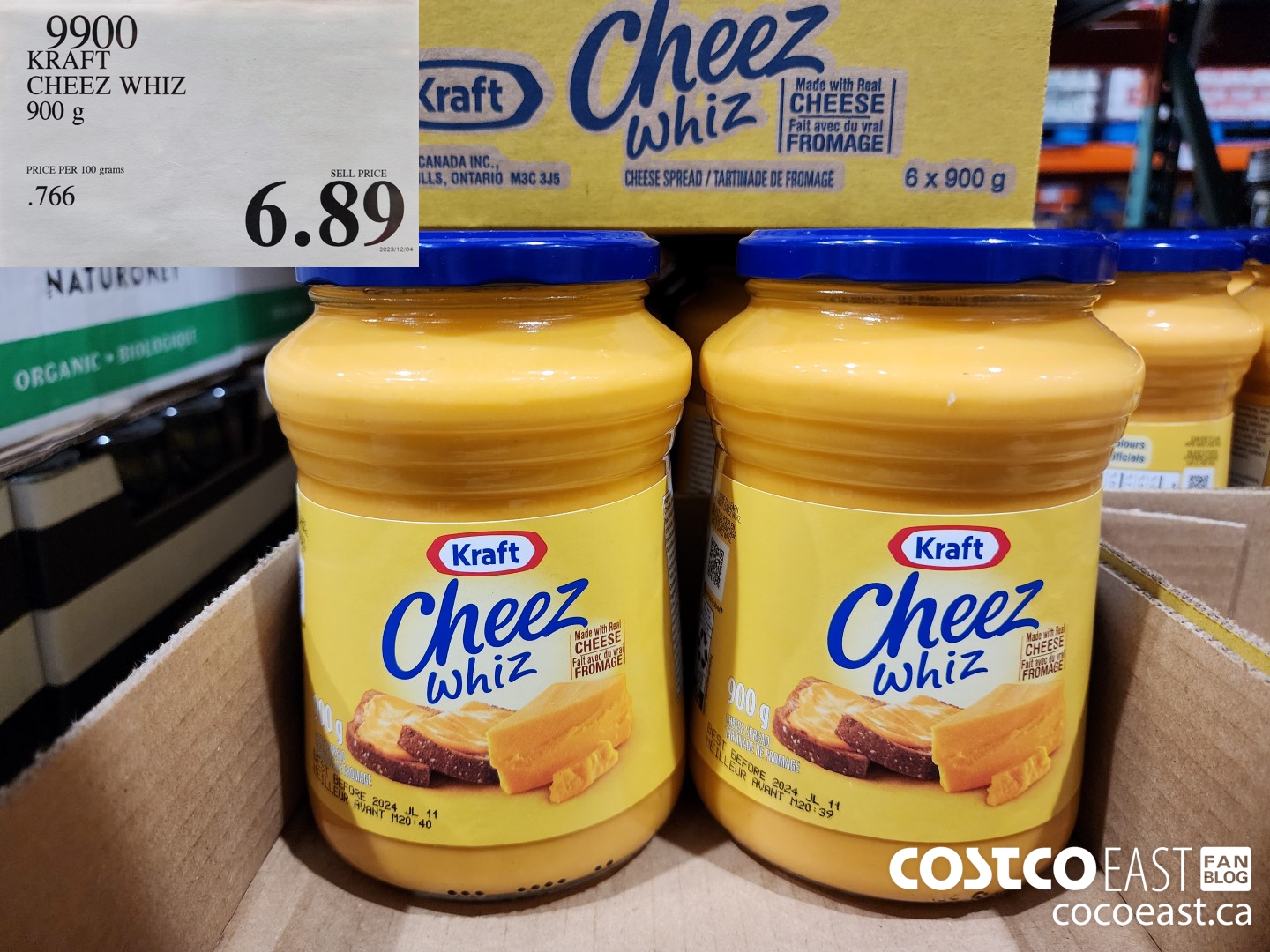 9900 KRAFT CHEEZ WHIZ 900 G $6.89