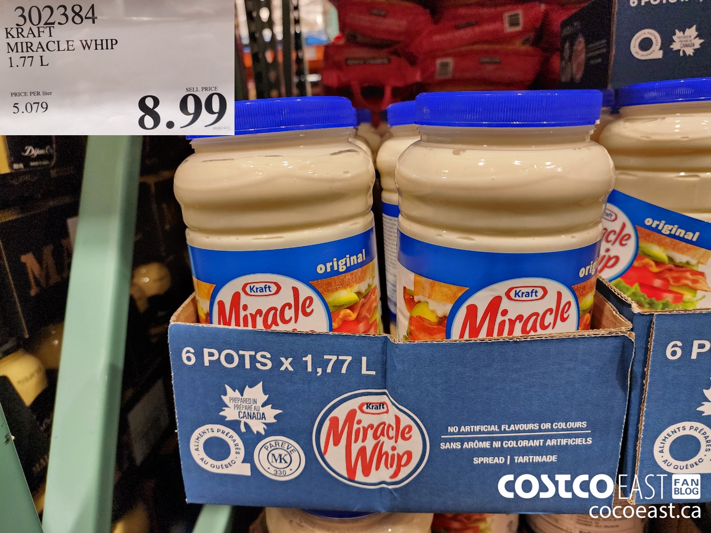 302384 KRAFT MIRACLE WHIP 1.77 L $8.99