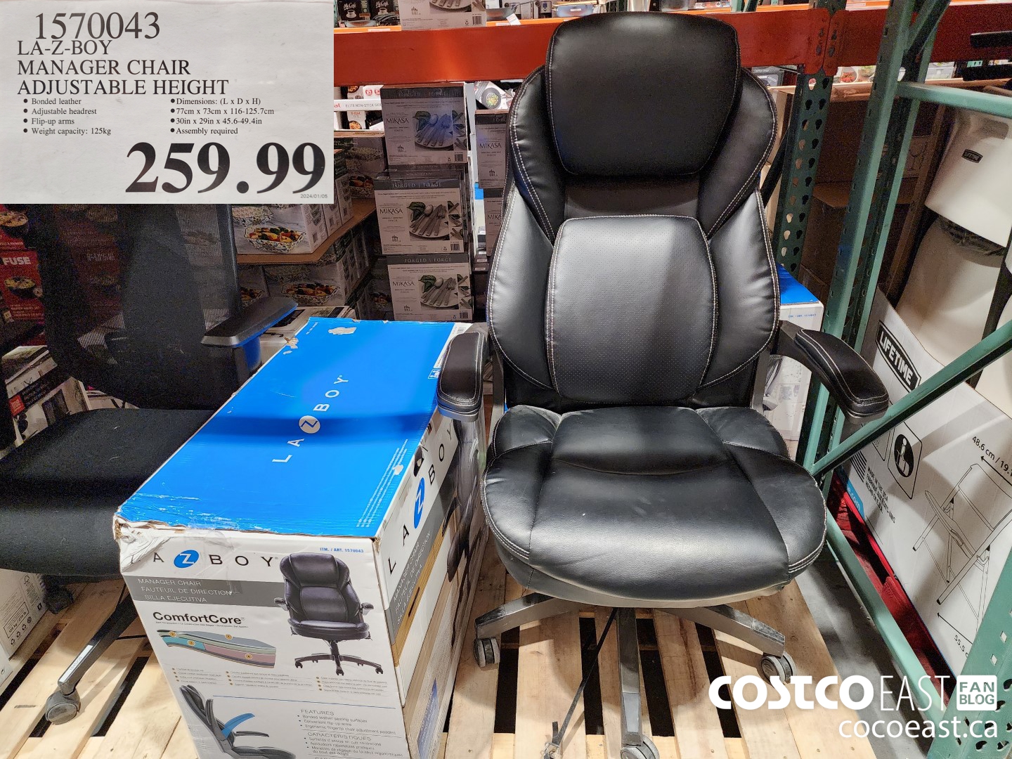 1570043 LA-Z-BOY MANAGER CHAIR ADJUSTABLE HEIGHT $259.99