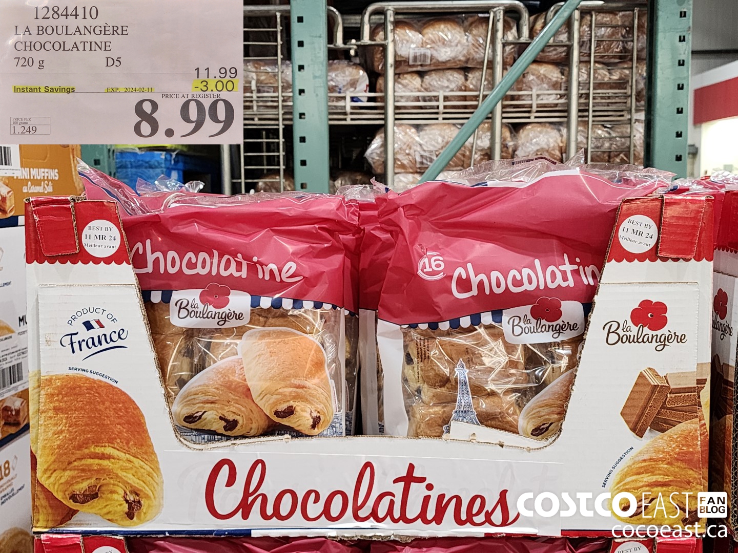 1284410 LA BOULANGERE CHOCOLATINE 720G ($3.00 INSTANT SAVINGS EXPIRES ON 2024-02-11) $8.99