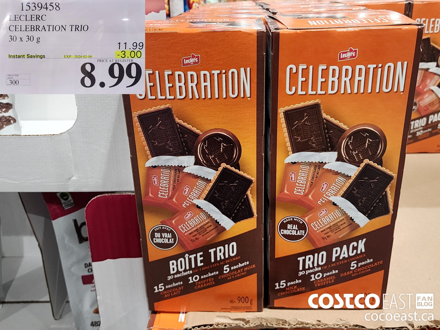 1539458 LECLERC CELEBRATION TRIO 30 x 30g ($3.00 INSTANT SAVINGS EXPIRES ON 2024-02-04) $8.99