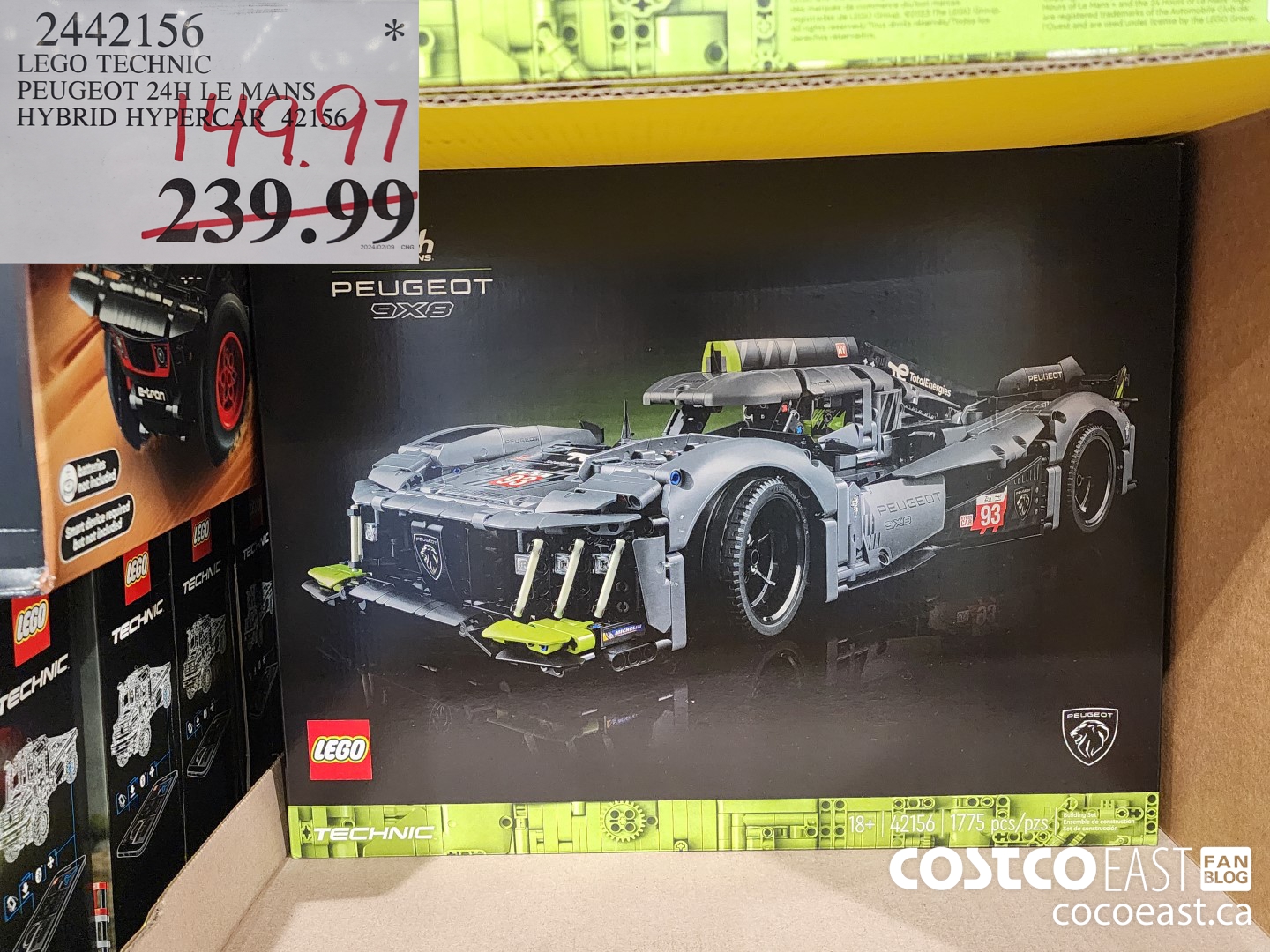 2442156 LEGO TECHNIC PEUGEOT 24H LE MANS HYBRID HYPERCAR 42156 $149.97
