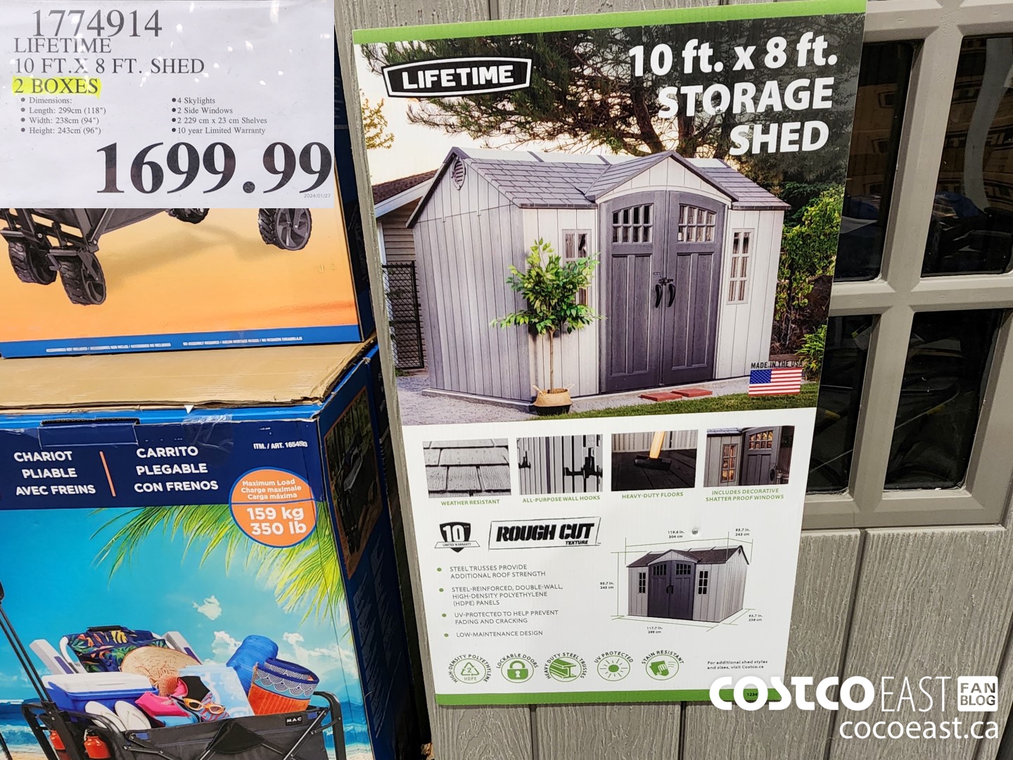 1774914 LIFETIME 10 FT.X 8 FT. SHED 2 BOXES $1699.99