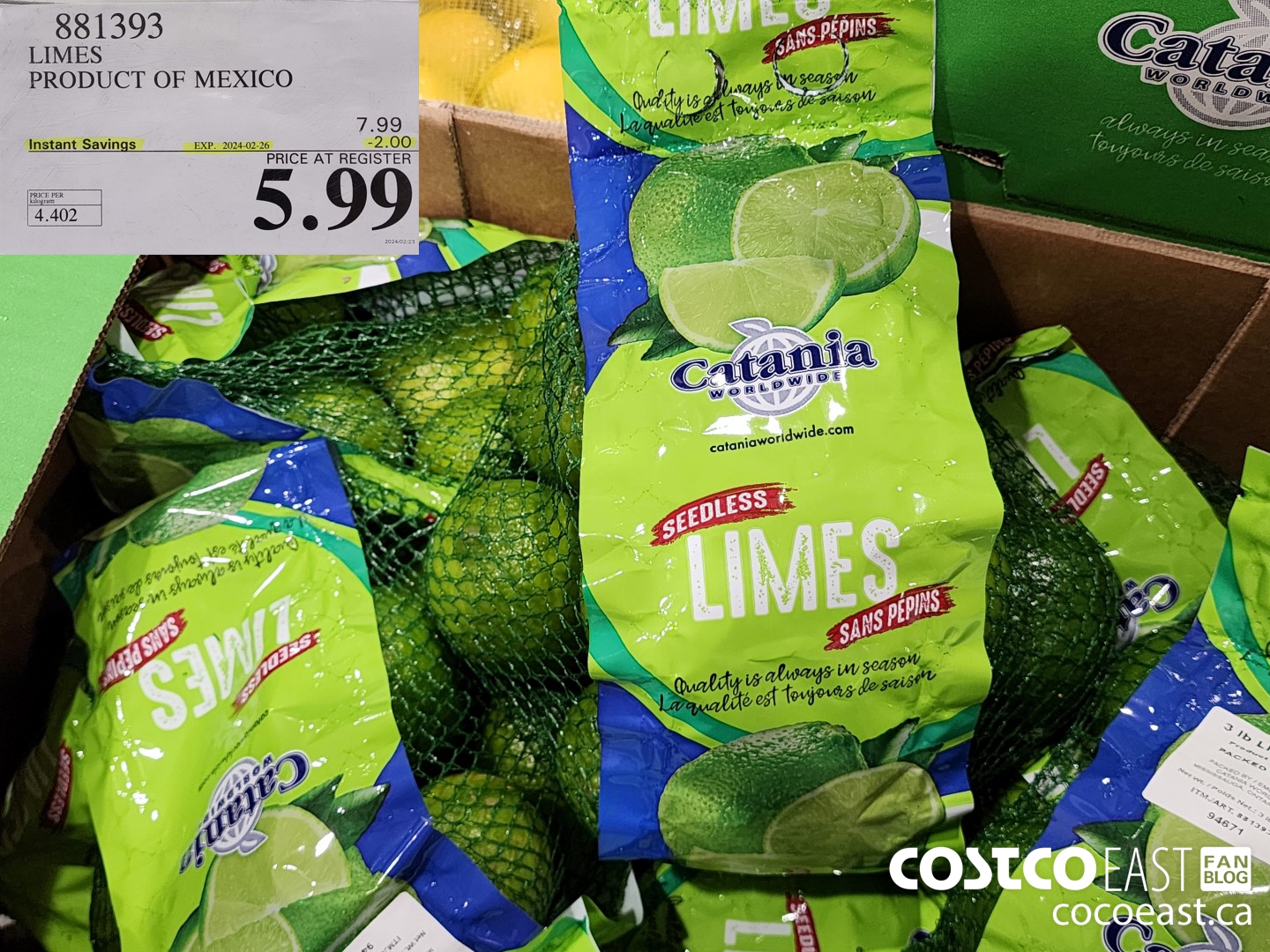 881393 LIMES PRODUCT OF MEXICO ($2.00 INSTANT SAVINGS EXPIRES ON 2024-02-26) $5.99