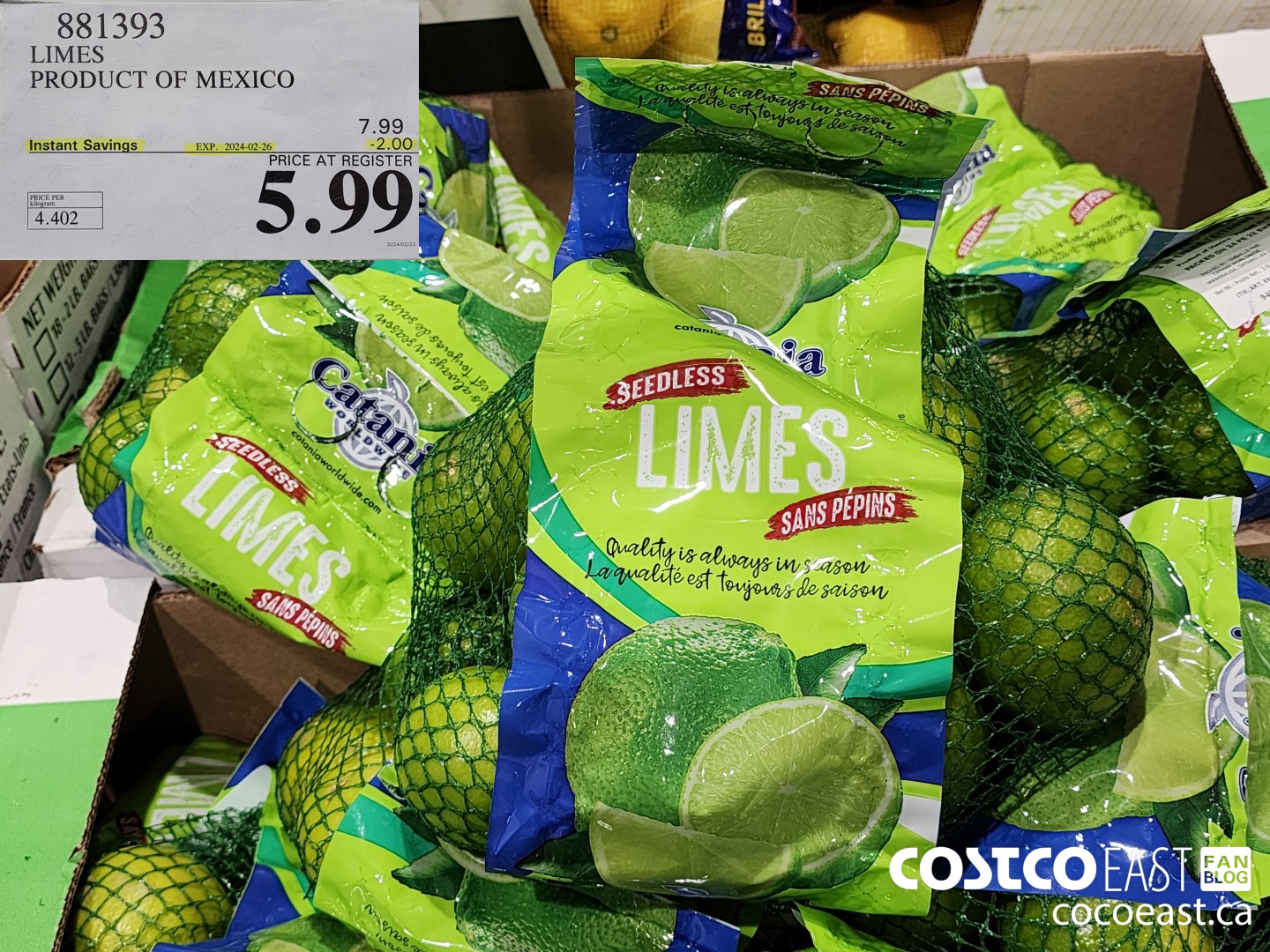 881393 LIMES PRODUCT OF MEXICO ($2.00 INSTANT SAVINGS EXPIRES ON 2024-02-26) $5.99