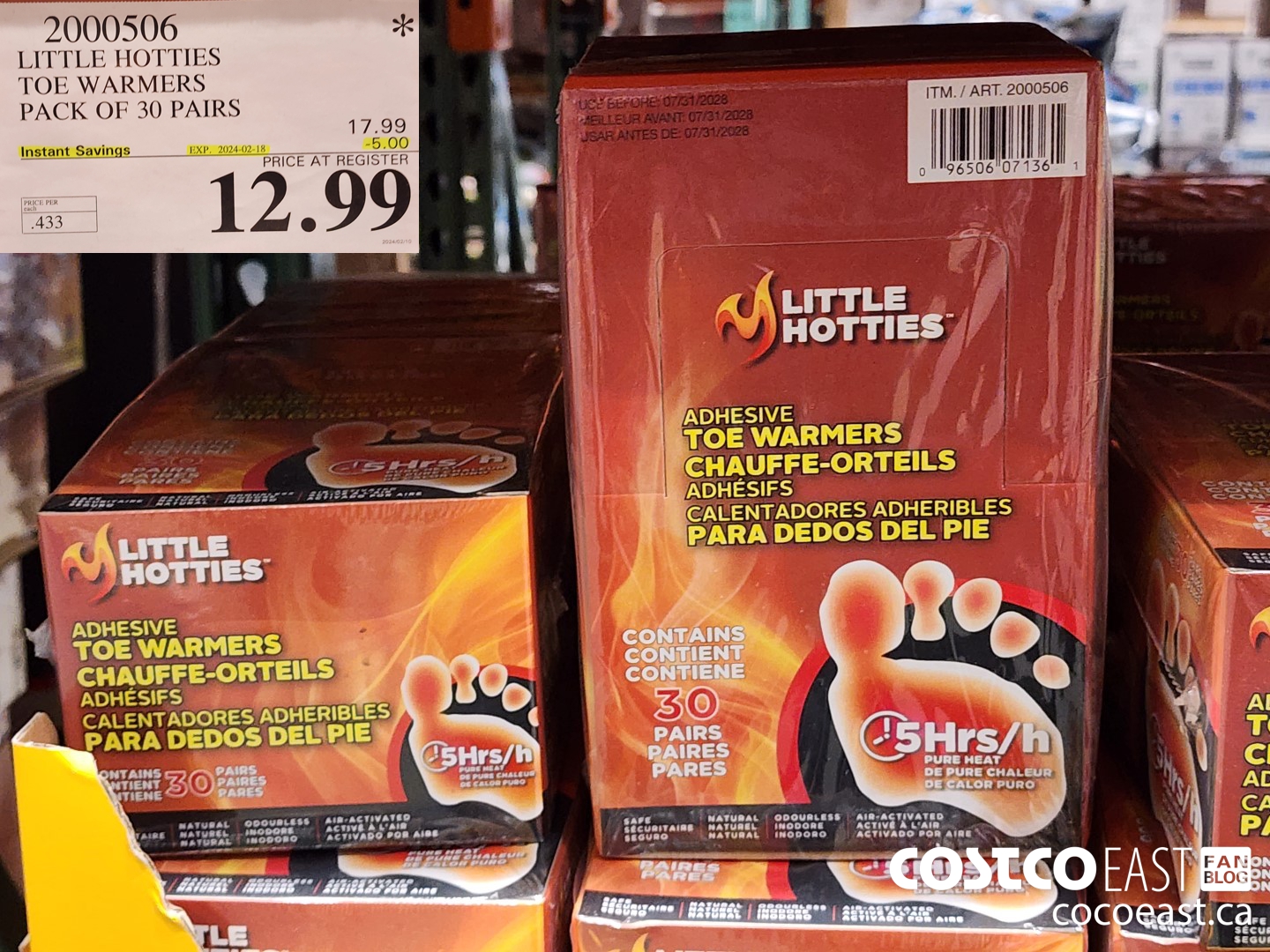 2000506 LITTLE HOTTIES TOE WARMERS PACK OF 30 PAIRS ($5.00 INSTANT SAVINGS EXPIRES ON 2024-02-18) $12.99