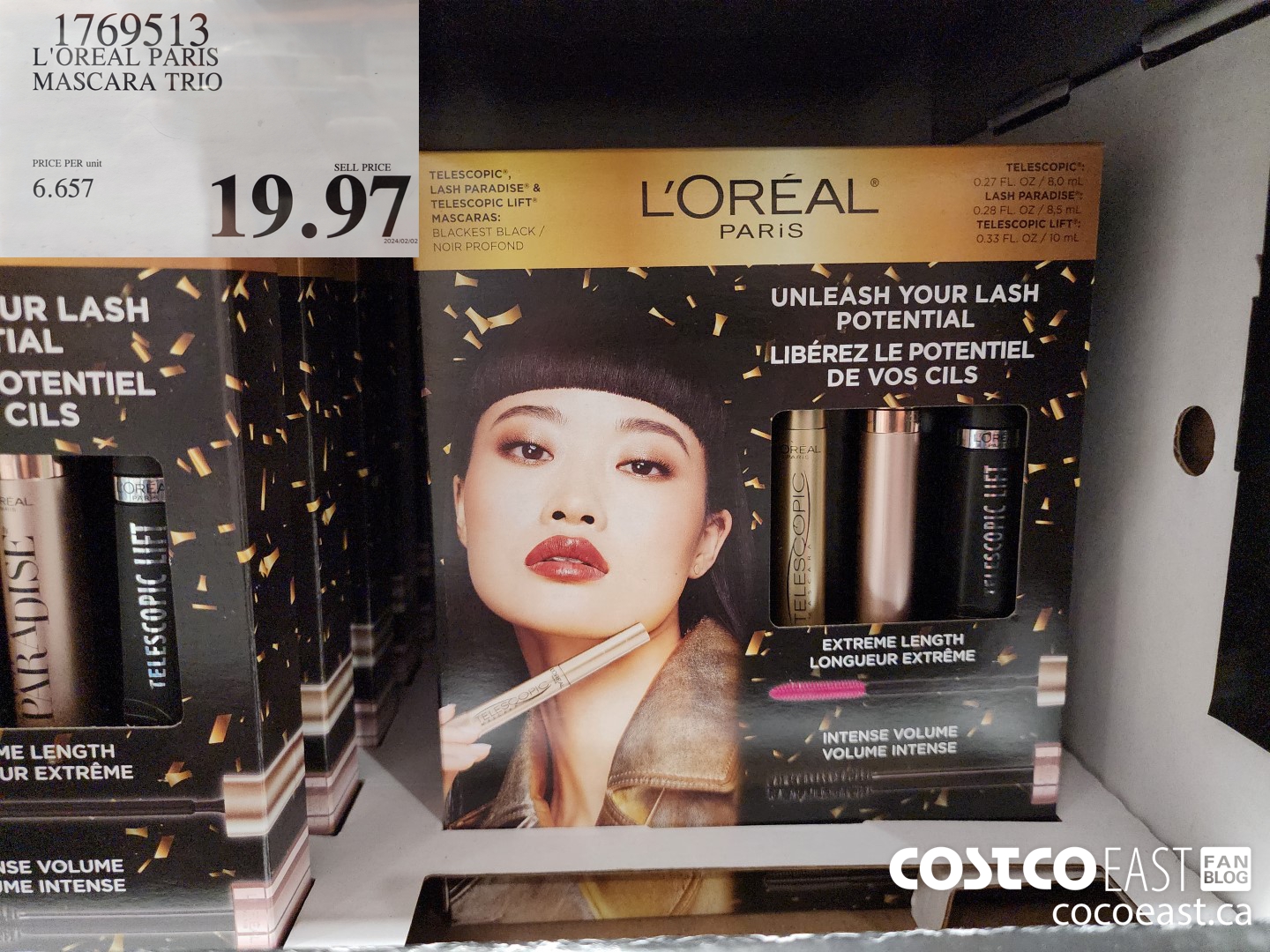 1769513 L'OREAL PARIS MASCARA TRIO $19.97