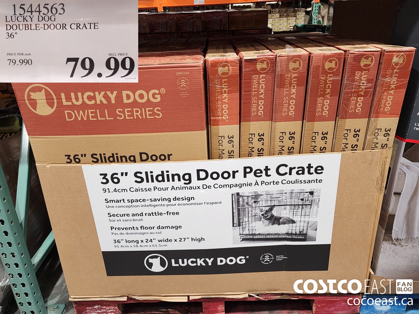 1544563 LUCKY DOG DOUBLE-DOOR CRATE 36