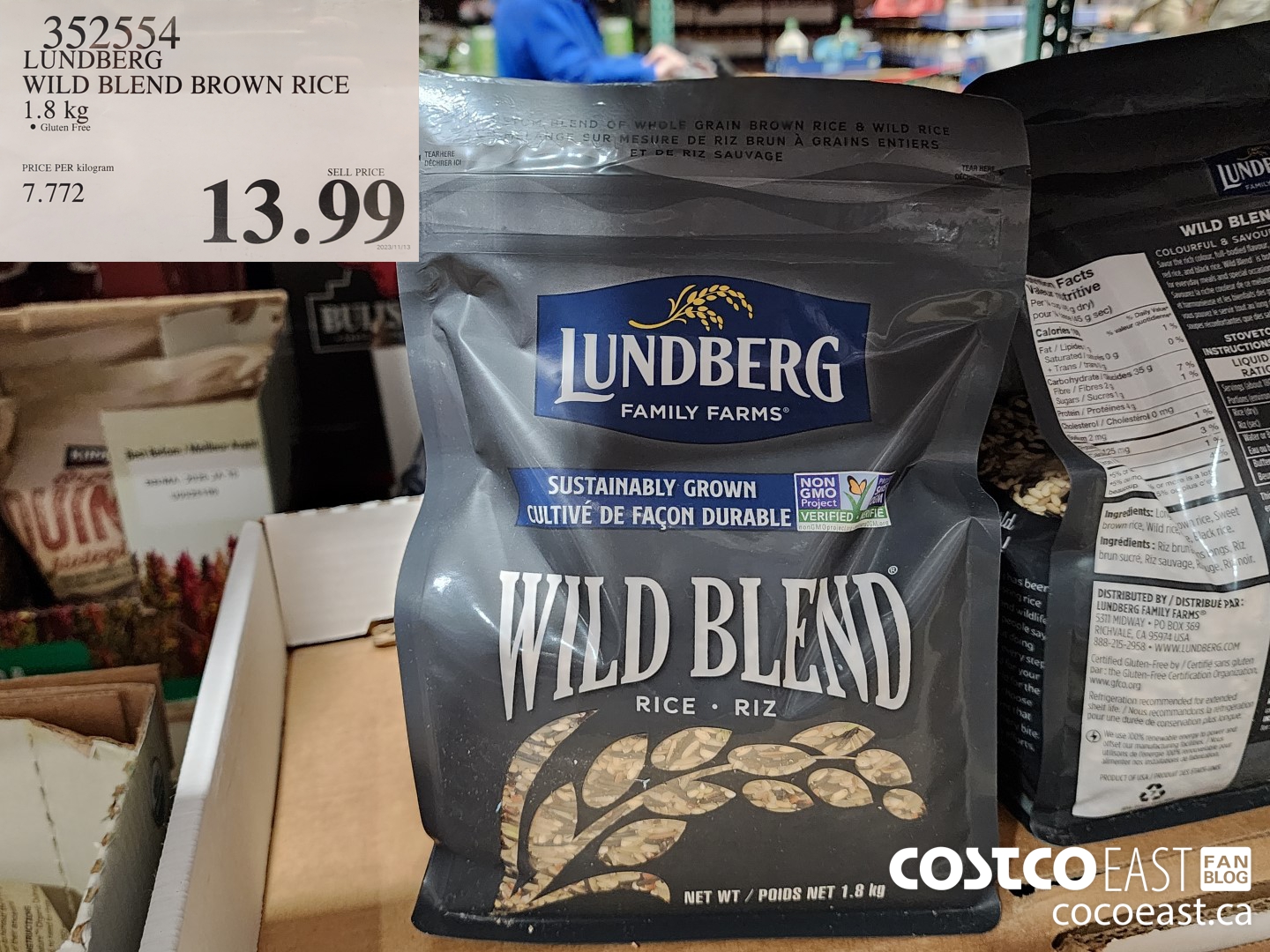 352554 LUNDBERG WILD BLEND BROWN RICE 1.8 KG $13.99
