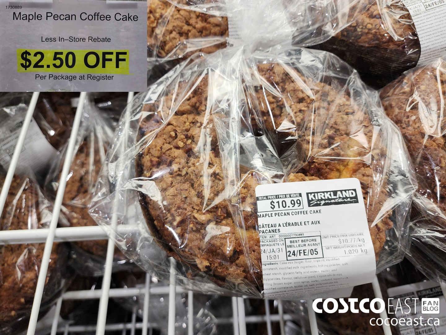 1730889 MAPLE PECAN COFFEE CAKE ($2.50 INSTANT SAVINGS)