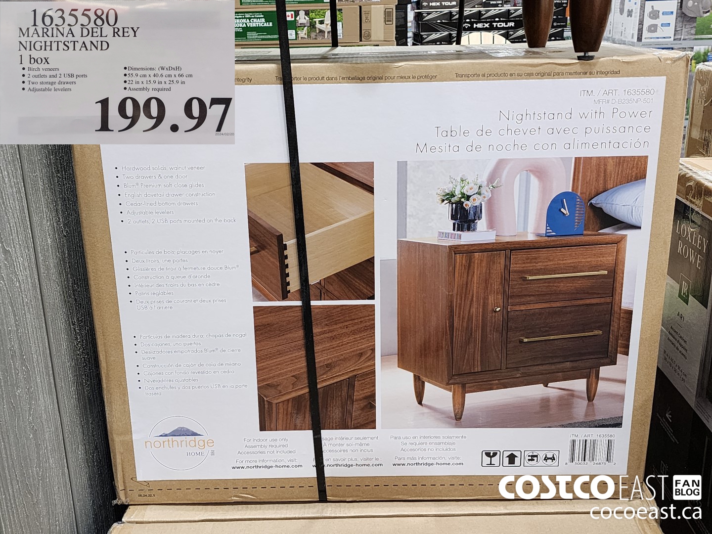 1635580 MARINA DEL REY NIGHTSTAND 1 box $199.97