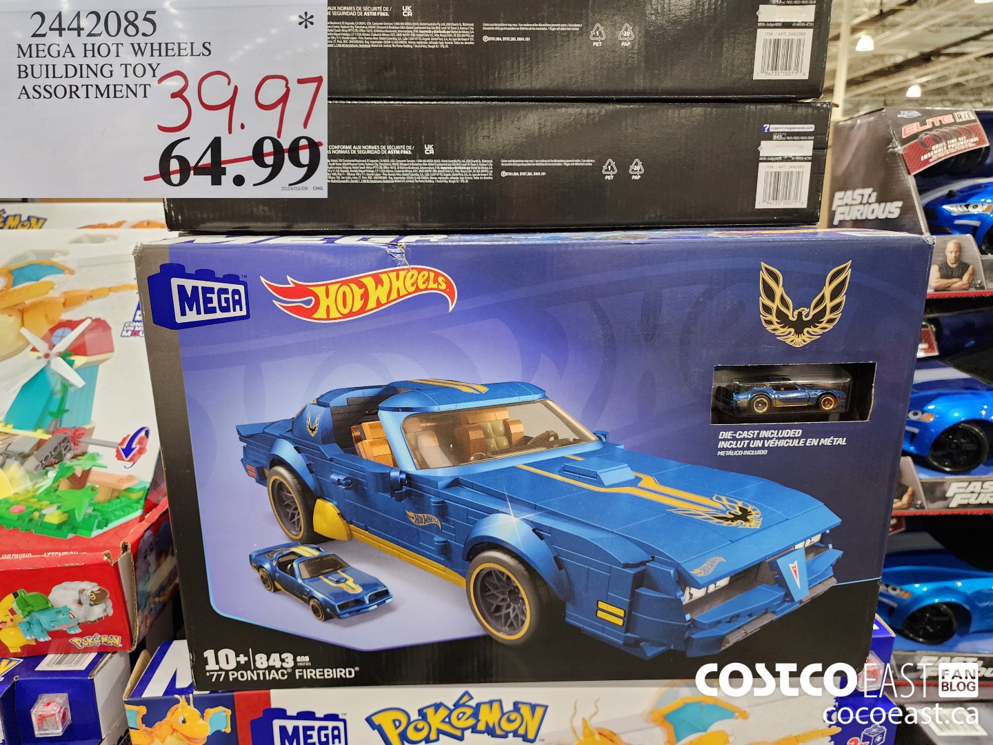 2442085 MEGA HOT WHEELS BUILDING TOY ASSORTMENT $39.97