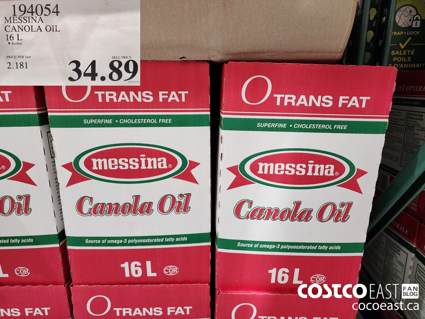 194054 MESSINA CANOLA OIL 16 L $34.89