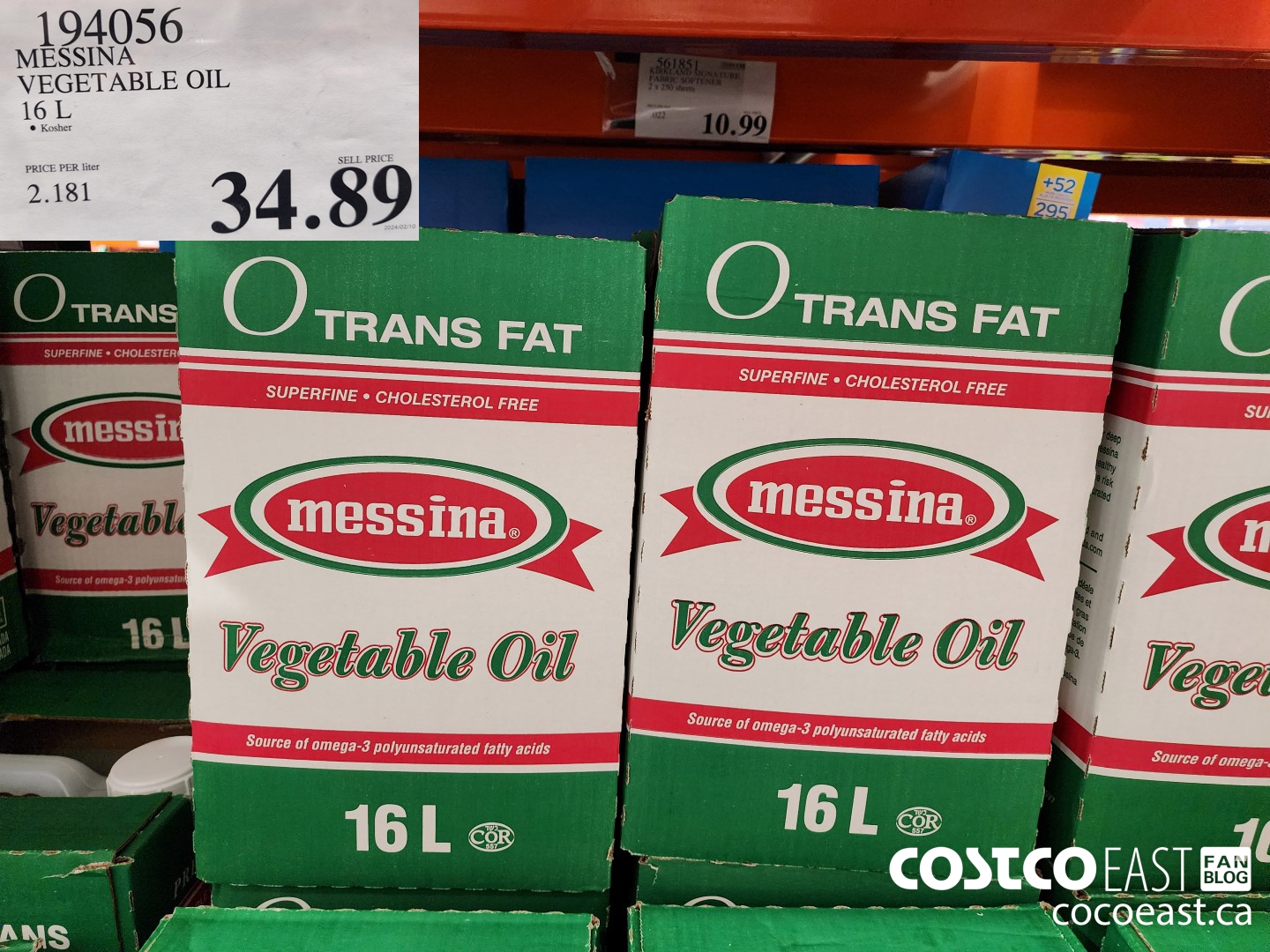194056 MESSINA VEGETABLE OIL 16 L $34.89