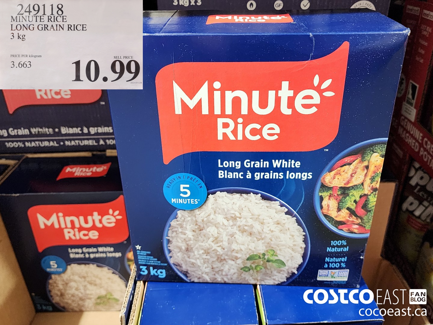 249118 MINUTE RICE LONG GRAIN RICE 3 KG $10.99
