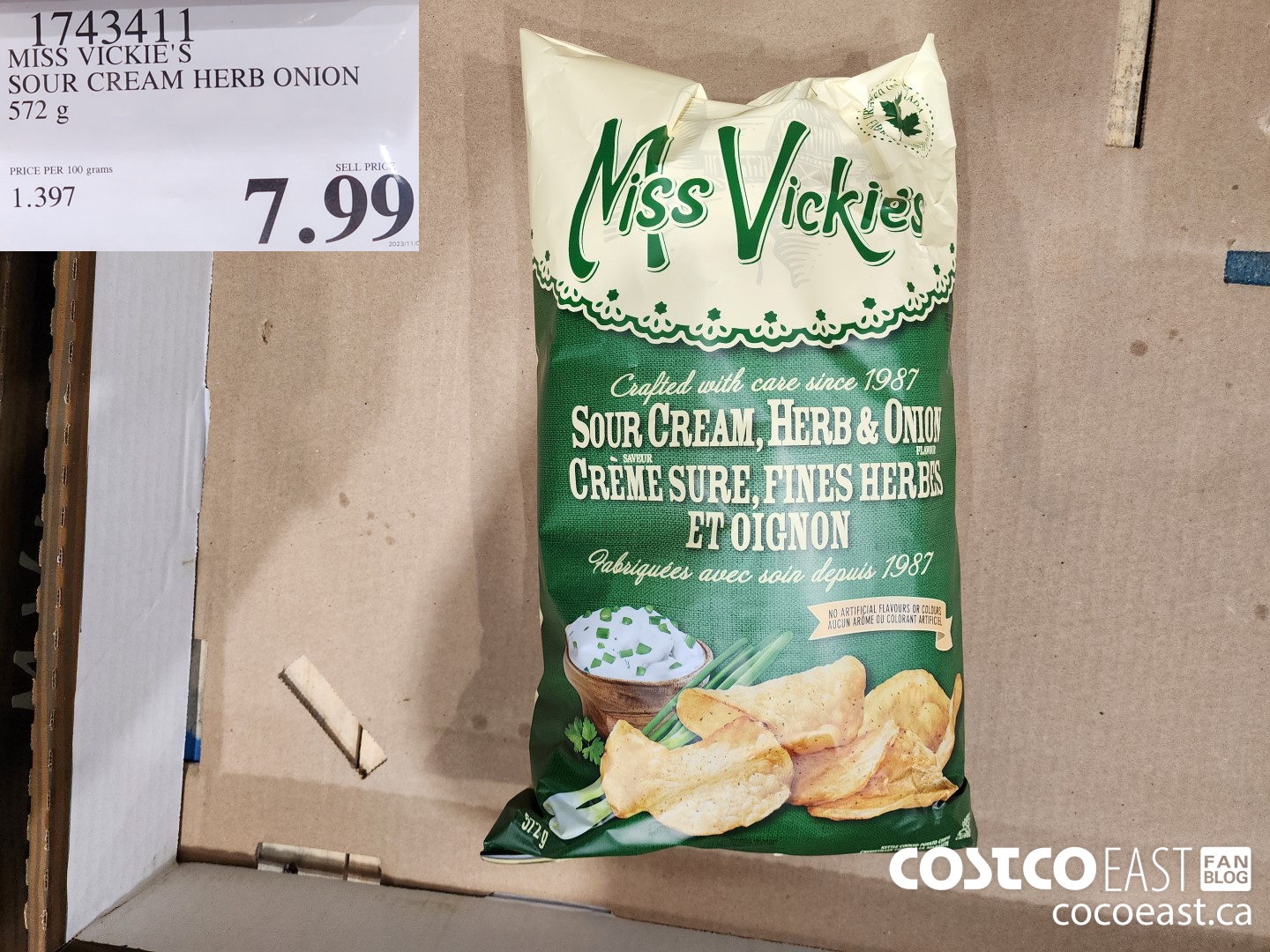 1743411 MISS VICKIES SOUR CREAM HERB ONION 572 G $7.99