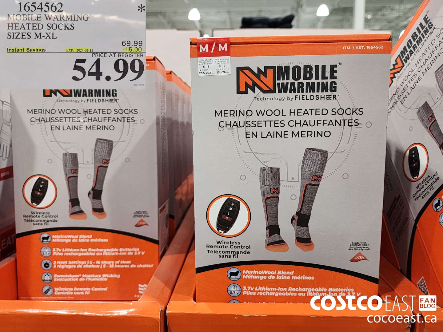 1654562 MOBILE WARMING HEATED SOCKS SIZES M-XL ($15.00 INSTANT SAVINGS EXPIRES ON 2024-02-11) $54.99