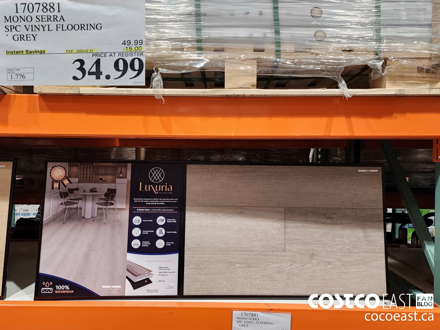 1707881 MONO SERRA 5PC VINYL FLOORING GREY ($15.00 INSTANT SAVINGS EXPIRES ON 2024-02-25) $34.99