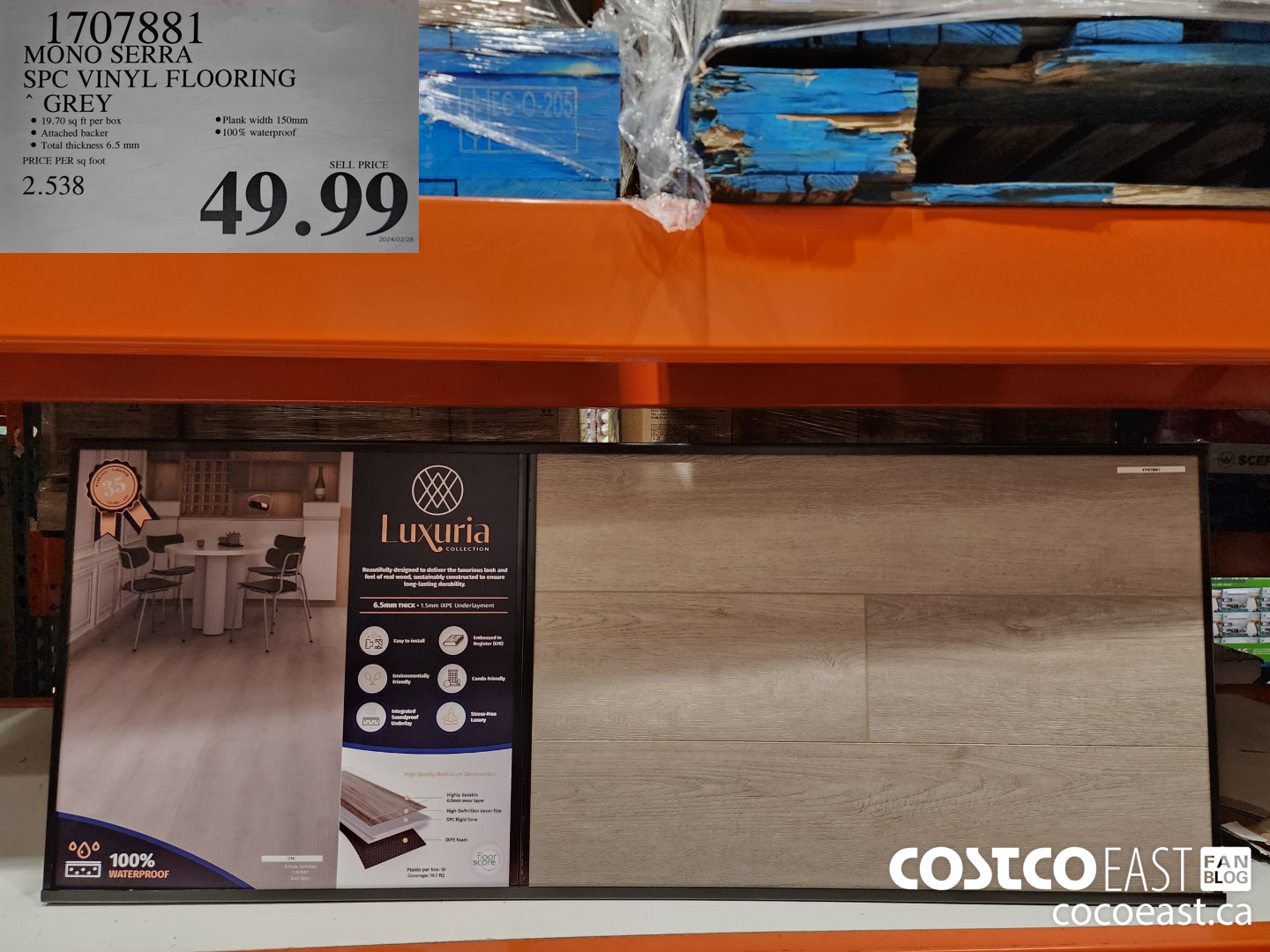 1707881 MONO SERRA 5PC VINYL FLOORING GREY $49.99