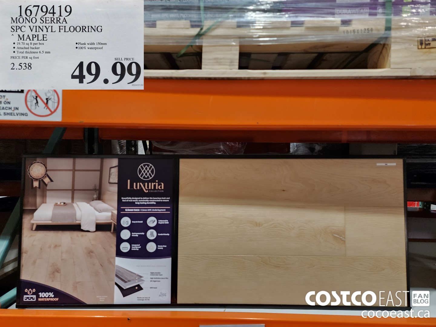 1679419 MONO SERRA SPC VINYL FLOORING MAPLE $49.99