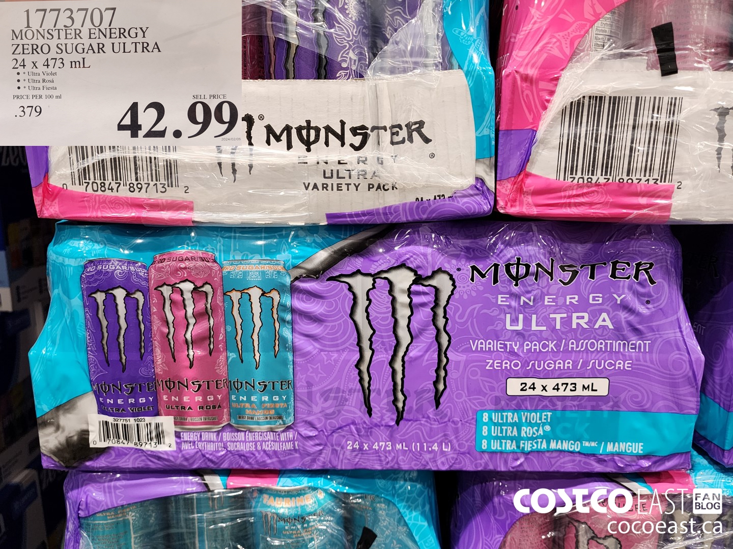1773707 MONSTER ENERGY ZERO SUGAR ULTRA 24 X 473 ML $42.99