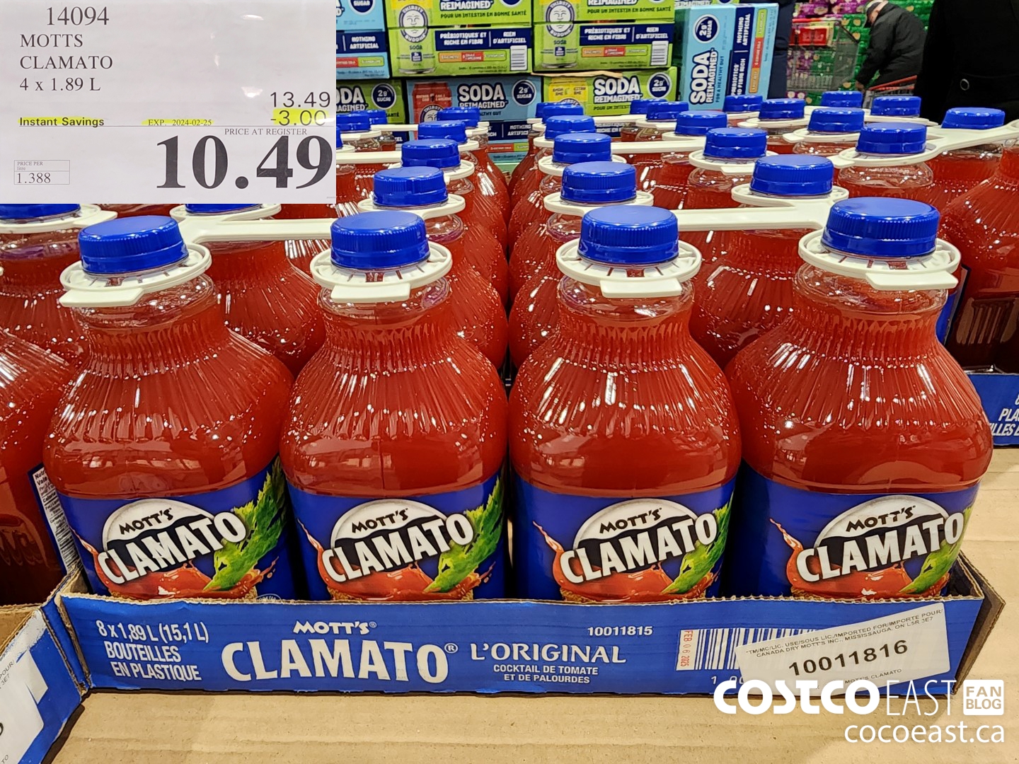 14094 MOTTS CLAMATO 4 x 1.89L ($3.00 INSTANT SAVINGS EXPIRES ON 2024-02-25) $10.49