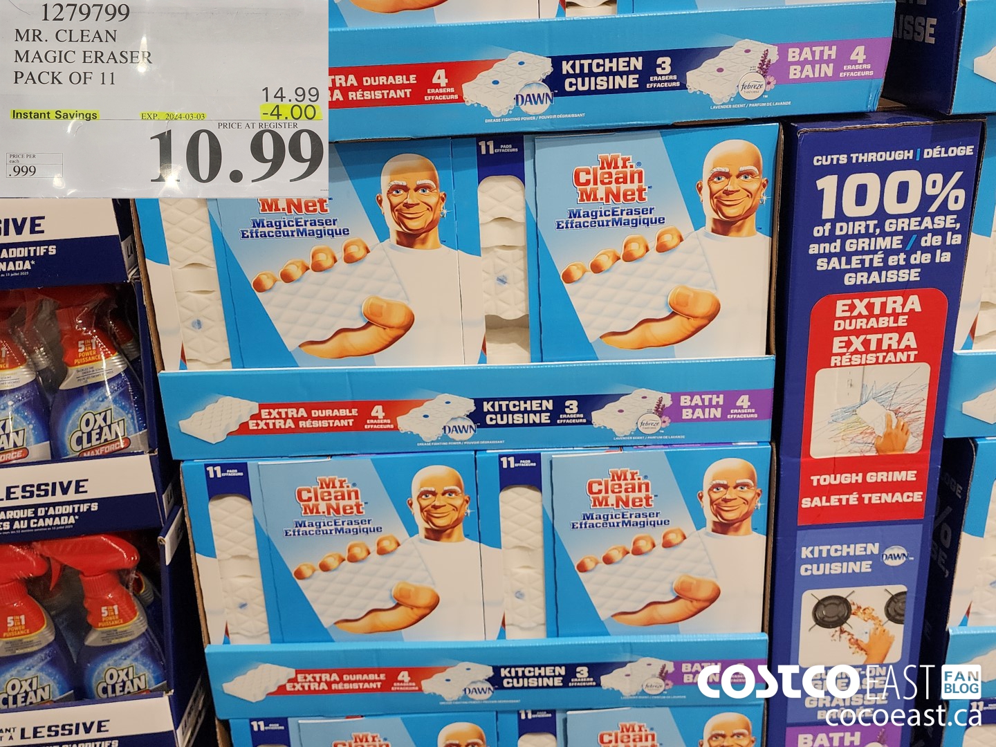 1279799 MR. CLEAN MAGIC ERASER PACK OF 11 ($4.00 INSTANT SAVINGS EXPIRES ON 2024-03-03) $10.99