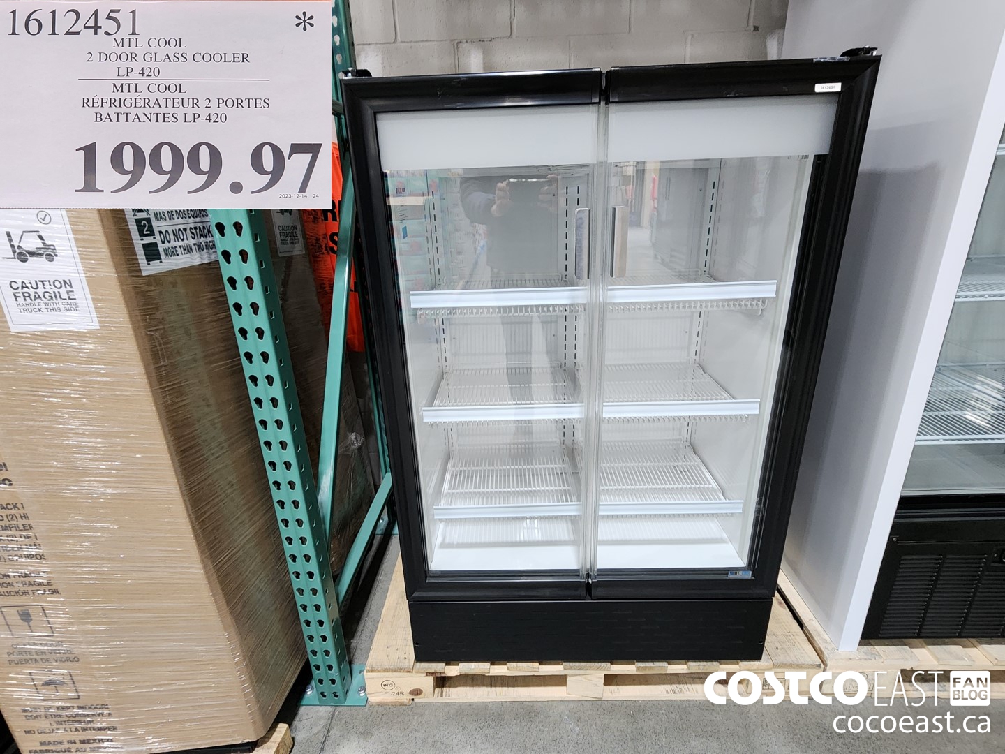 1612451 MTL COOL 2 DOOR GLASS COOLER LP-420 $1999.97