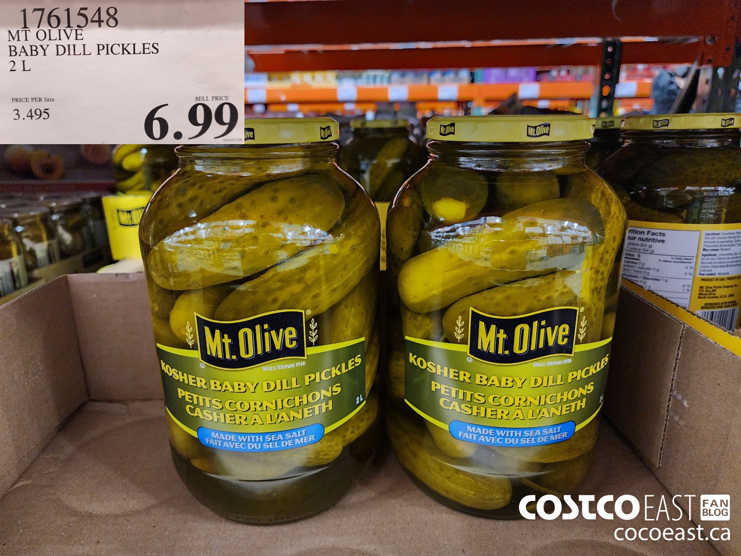 1761548 MT OLIVE BABY DILL PICKLES 2 L $6.99