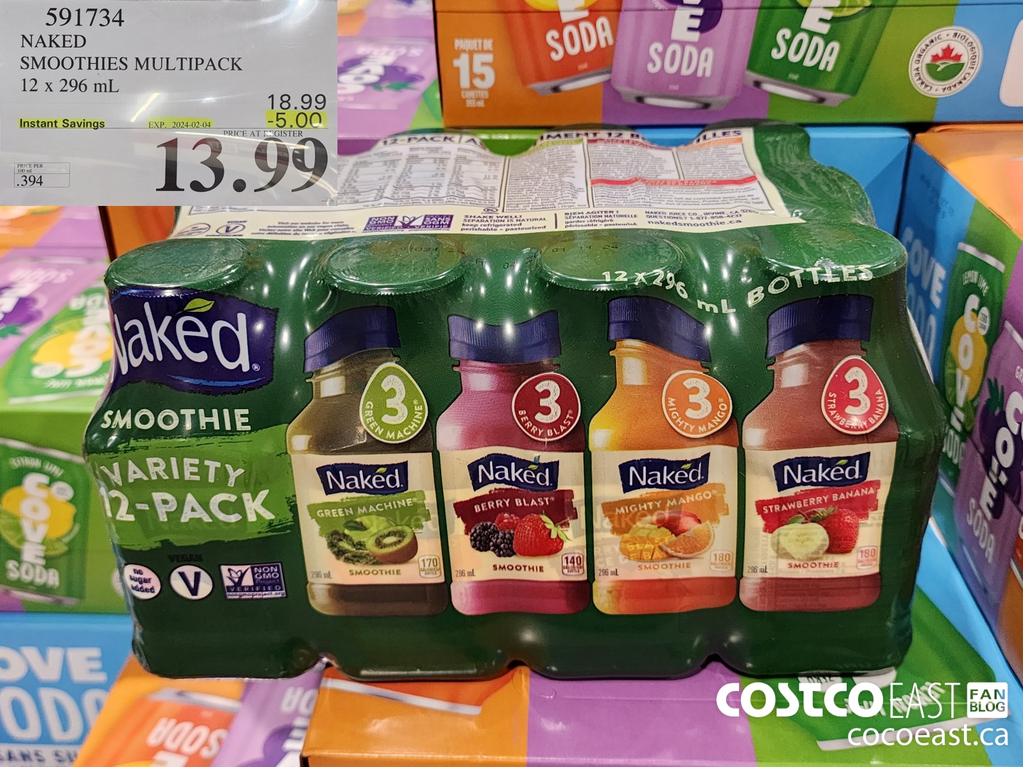 591734 NAKED SMOOTHIES MULTIPACK 12 X 296 ML ($5.00 INSTANT SAVINGS EXPIRES ON 2024-02-04) $13.99