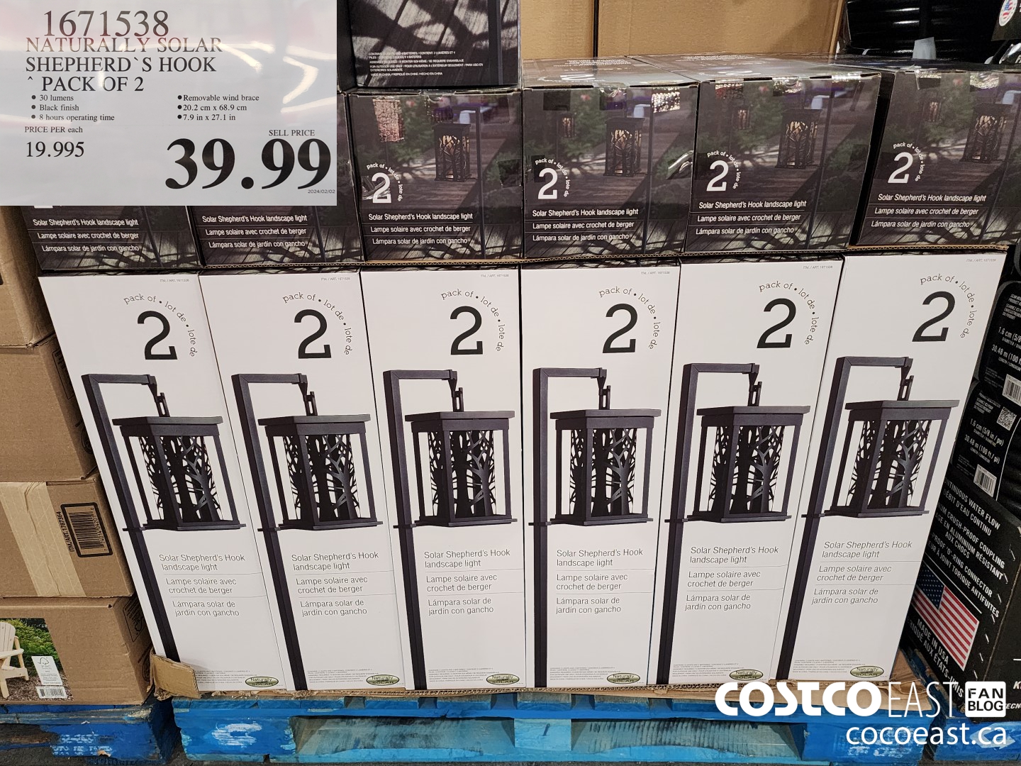 1671538 NATURALLY SOLAR SHEPHERD'S HOOK PACK OF 2 $39.99