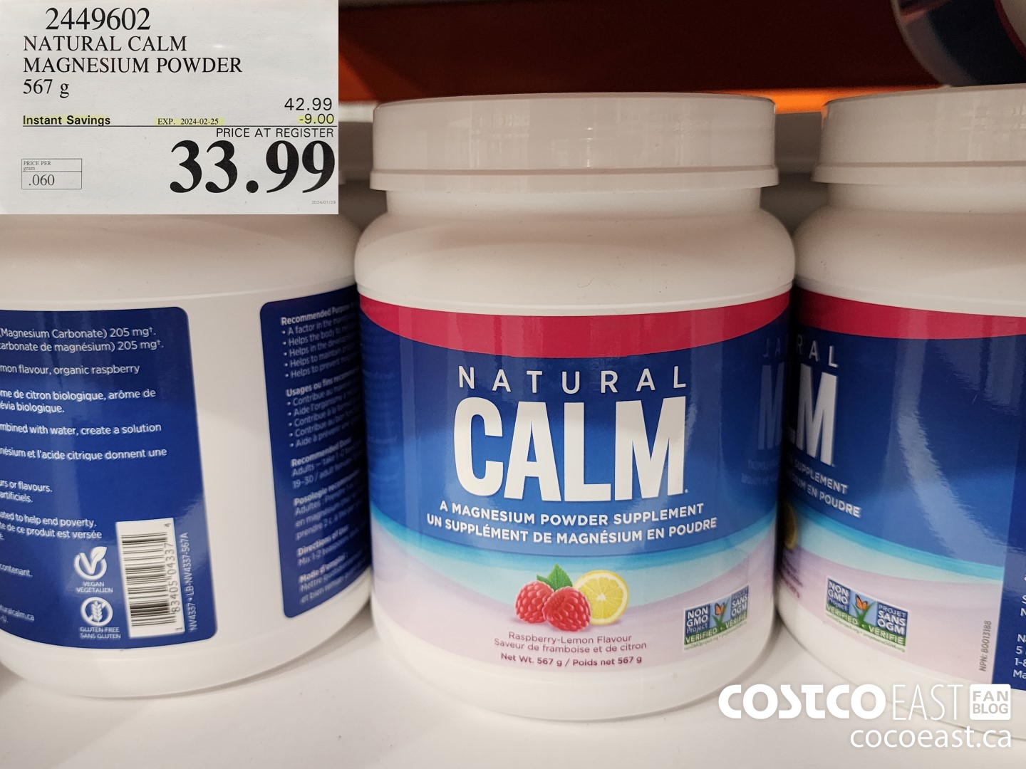 2449602 NATURAL CALM MAGNESIUM POWDER 567 G ($9.00 INSTANT SAVINGS EXPIRES ON 2024-02-25) $33.99