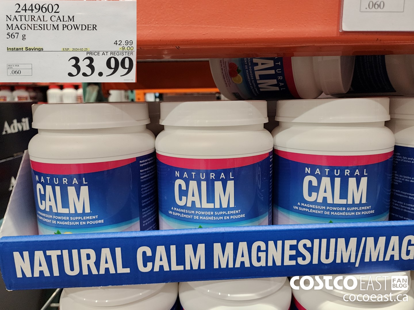2449602 NATURAL CALM MAGNESIUM POWDER 567 G ($9.00 INSTANT SAVINGS EXPIRES ON 2024-02-25) $33.99