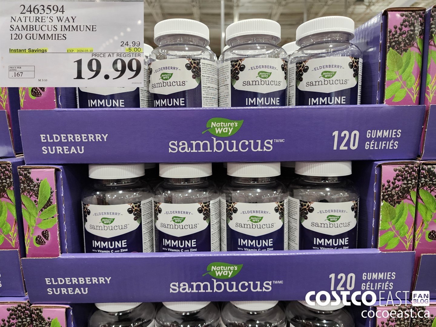 2463594 NATURE'S WAY SAMBUCUS IMMUNE 120 GUMMIES ($5.00 INSTANT SAVINGS EXPIRES ON 2024-03-10) $19.99