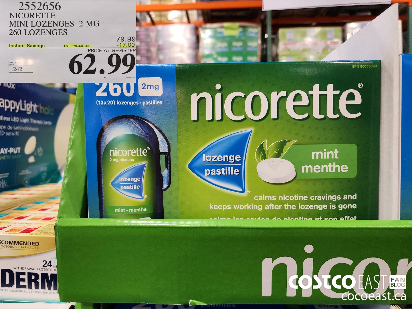 2552656 NICORETTE MINI LOZENGES 2 MG 260 LOZENGES ($17.00 INSTANT SAVINGS EXPIRES ON 2024-02-18) $62.00