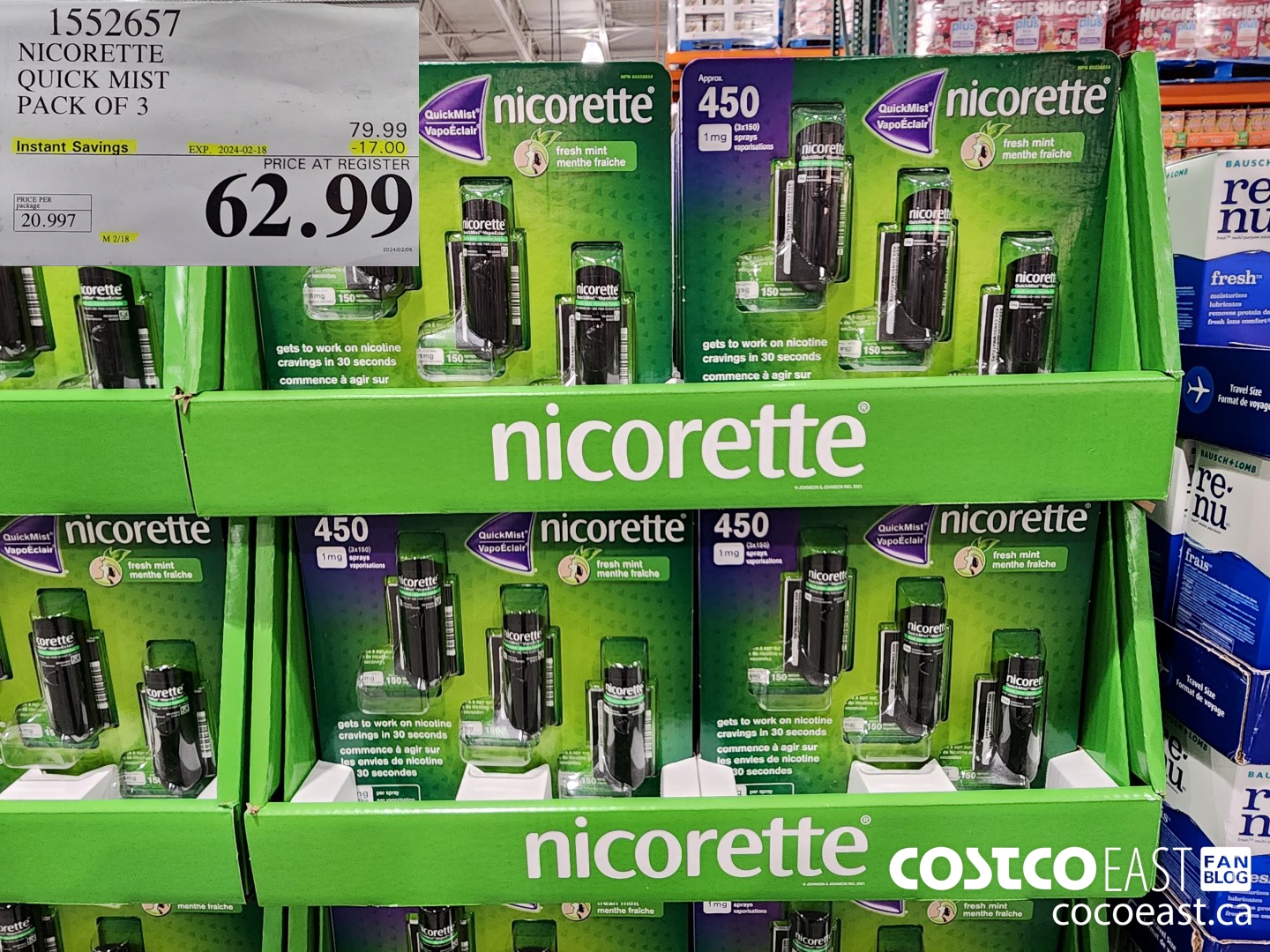 1552657 NICORETTE QUICK MIST PACK OF 3 ($17.00 INSTANT SAVINGS EXPIRES ON 2024-02-18) $62.99