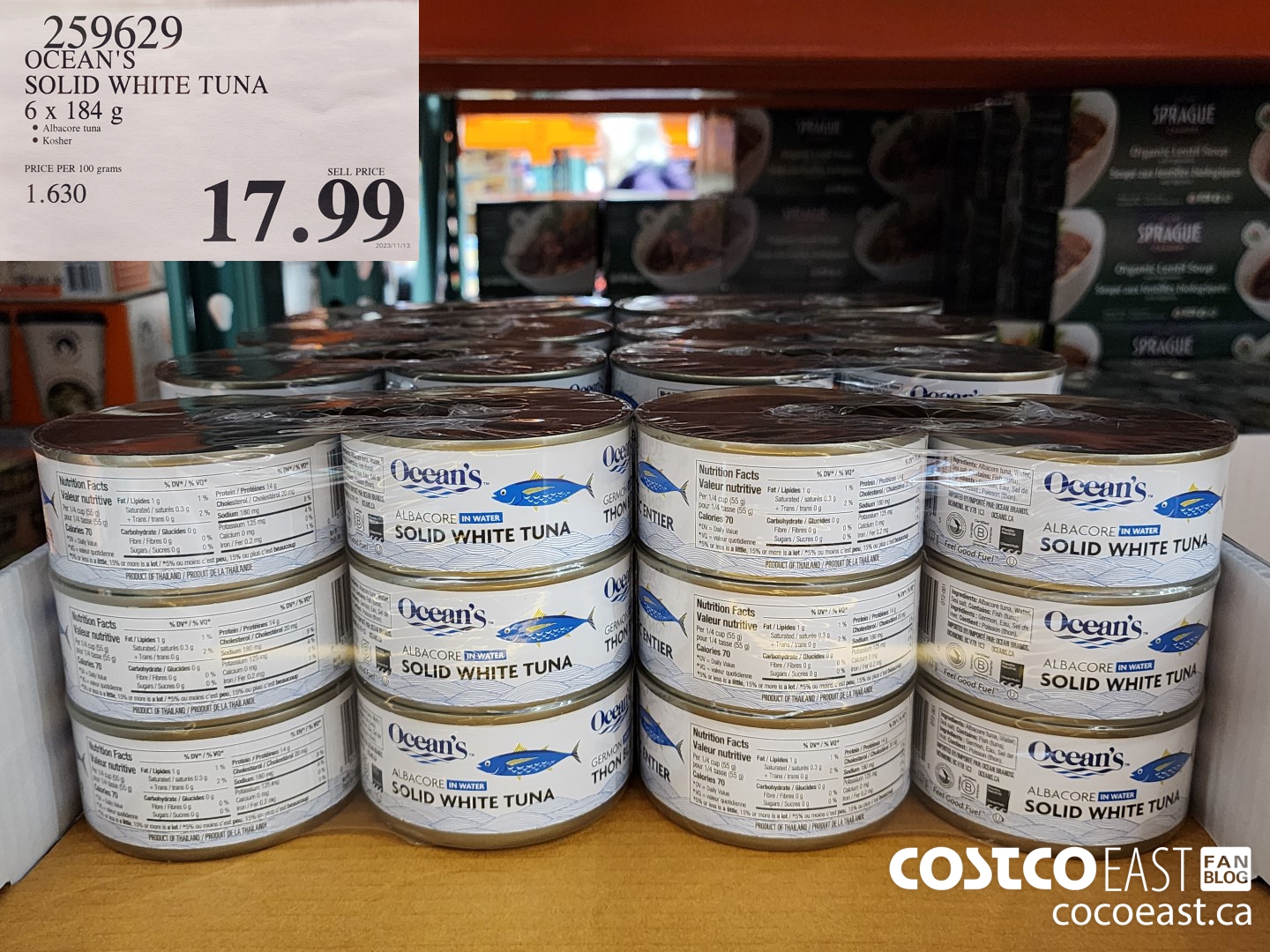 259629 OCEAN'S SOLID WHITE TUNA 6 x 184G $17.99
